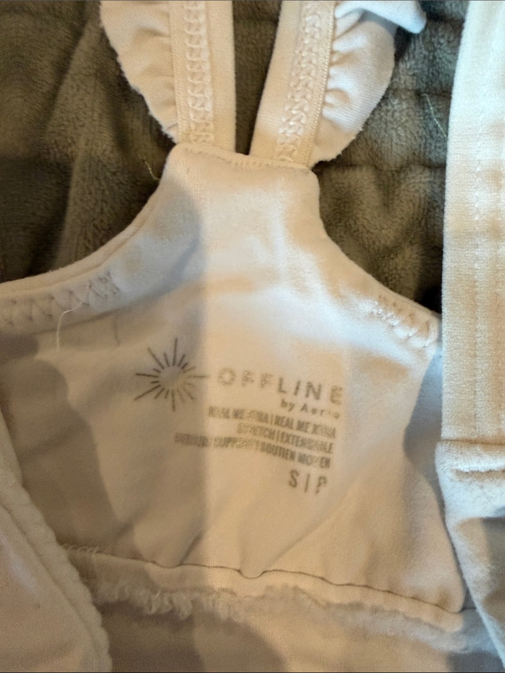 White Ruffle-Strap Sports Bra - Picture 2 of 3